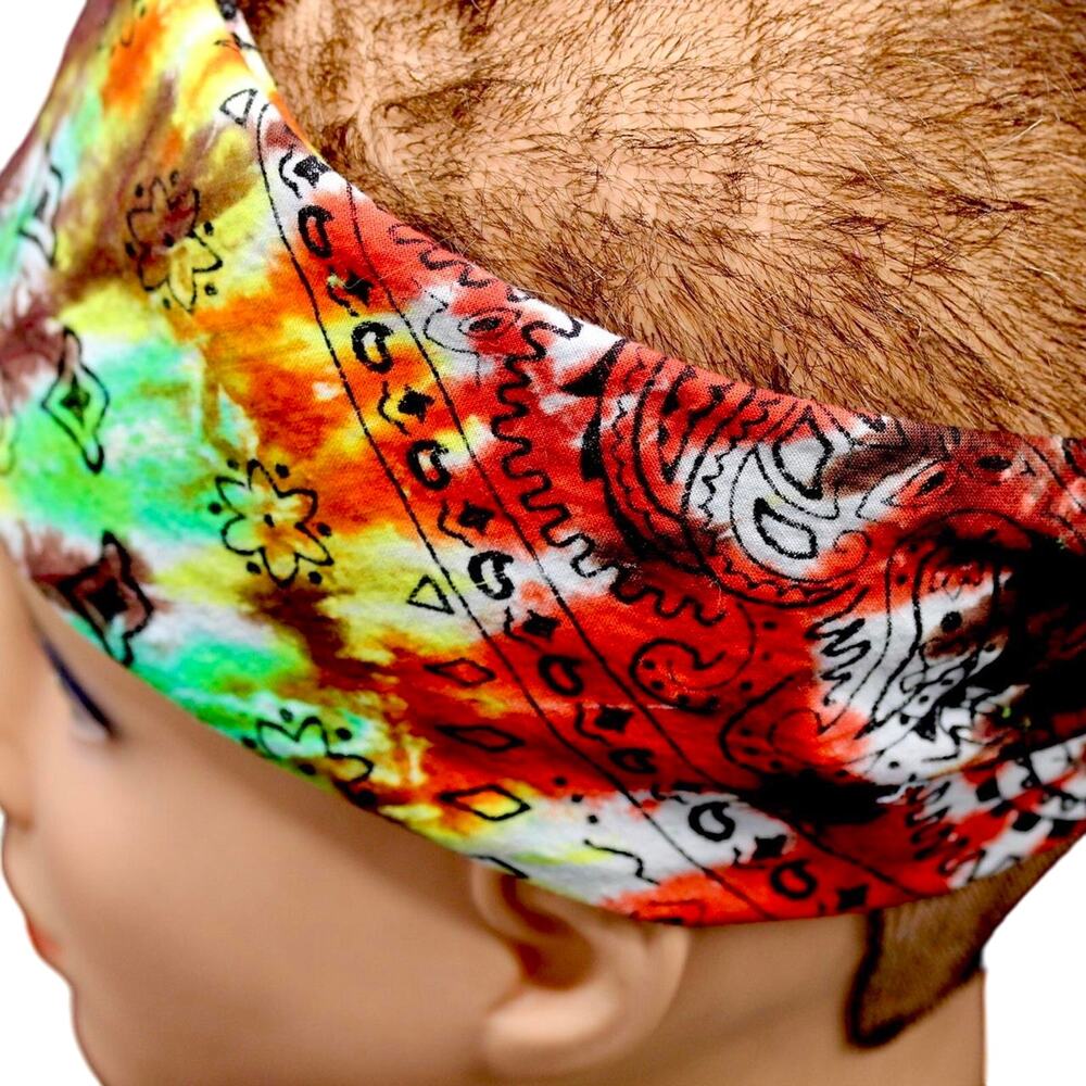 Brand New Spiral Tie Dye Paisley Bandana Head Wrap